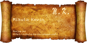 Mikula Kevin névjegykártya